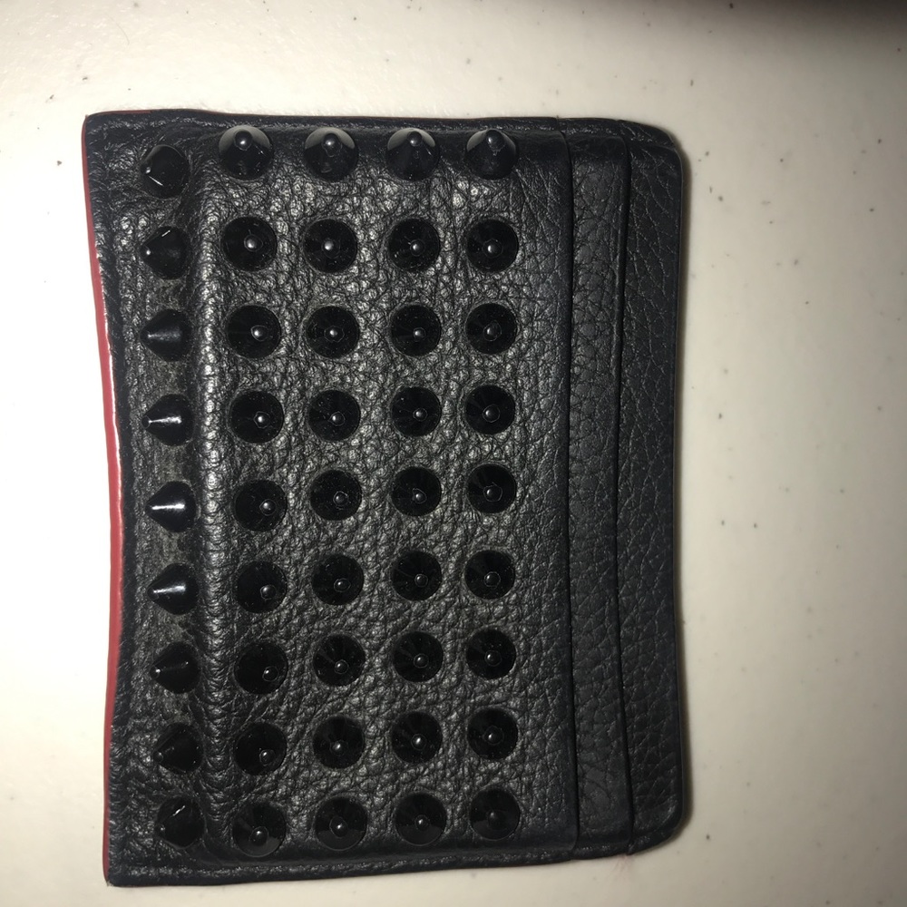 authentic men's christian louboutin card holder